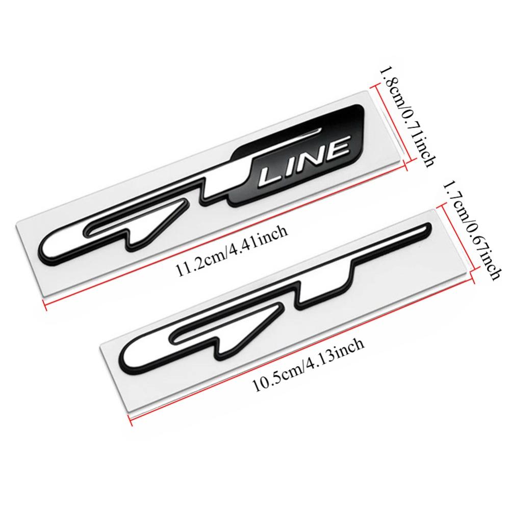 AAAGP1 3D Chrome GT Line Emblem Badge - For Kia Ceed Picanto K5 Stonic Optima Sportage GT Line Badge Decal Accessories