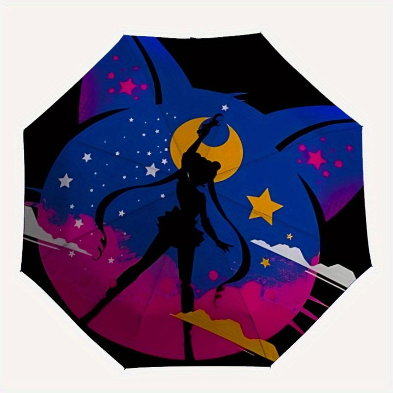 Автоматический зонт Sailormoon - Складной, с 8 металлическими спицами, Портативный для улицы, Подарок, Уличный зонт, Игривый аксессуар, Прочный, Высокое качество