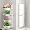 Kitchen Retractable Vegetable Rack, Wall Mounted Plastic Vegetable Rack, Foldable Dish Tray Storage Rack