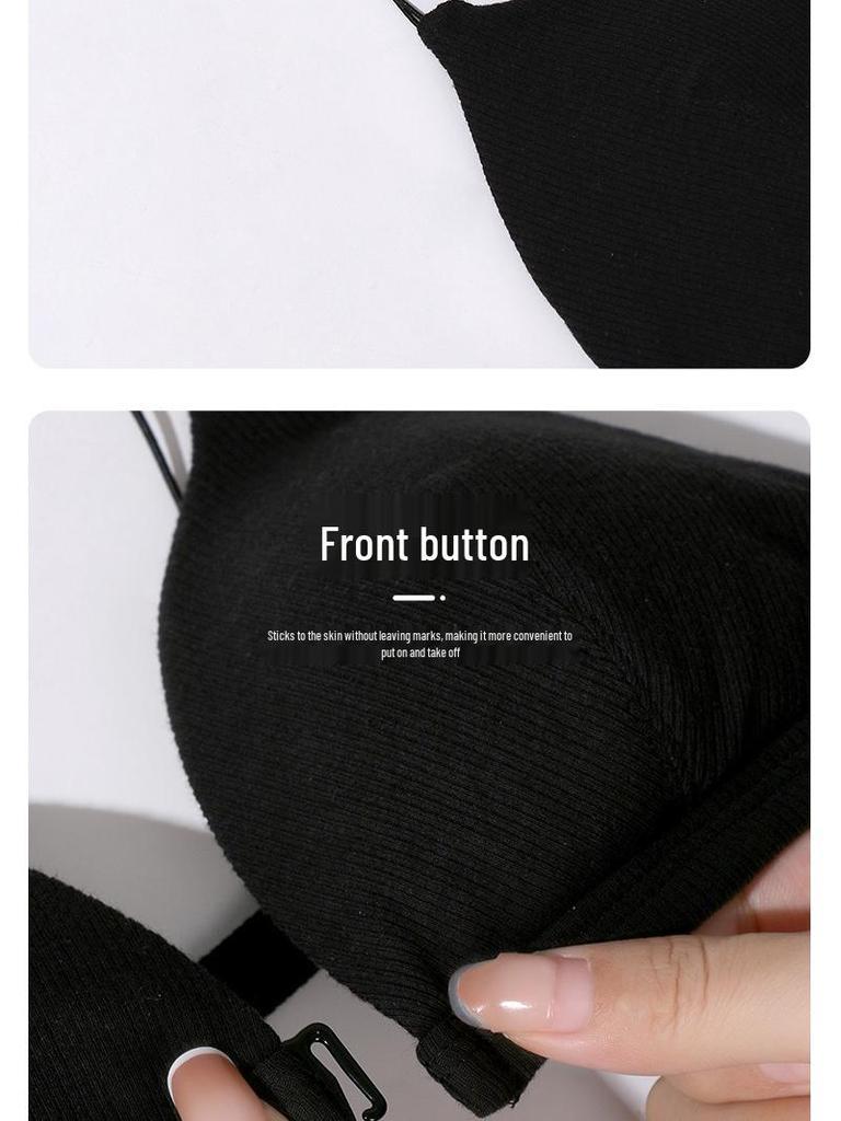 Женский сексуальный французский комплект бюстгальтера с треугольными чашками и передней застежкой, на тонких бретелях, с красивым дизайном спины