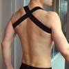 Мужской портупей с цепями, БДСМ, ПУ фетиш кожа, мужское нижнее белье, портупей для тела, мужской гей портупей, грудной бондаж, топ