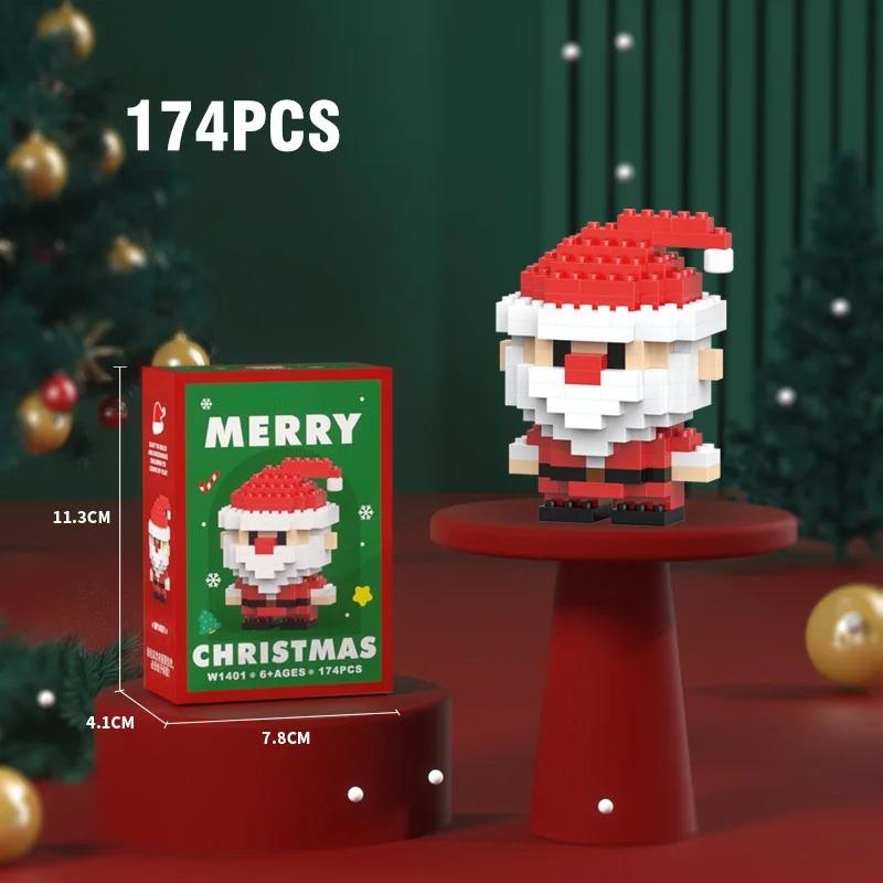 Diy Christmas Building Block Snowman Elk Santa Claus Model Micro Brick Building Block Xmas Tree Decoration Children Toy Gift