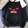 Angel Demon Printed Hoodies Men Women Casual Fashion Classic Autumn Winter O-Neck Long Sleeve Sweatshirts Fleece Pullover