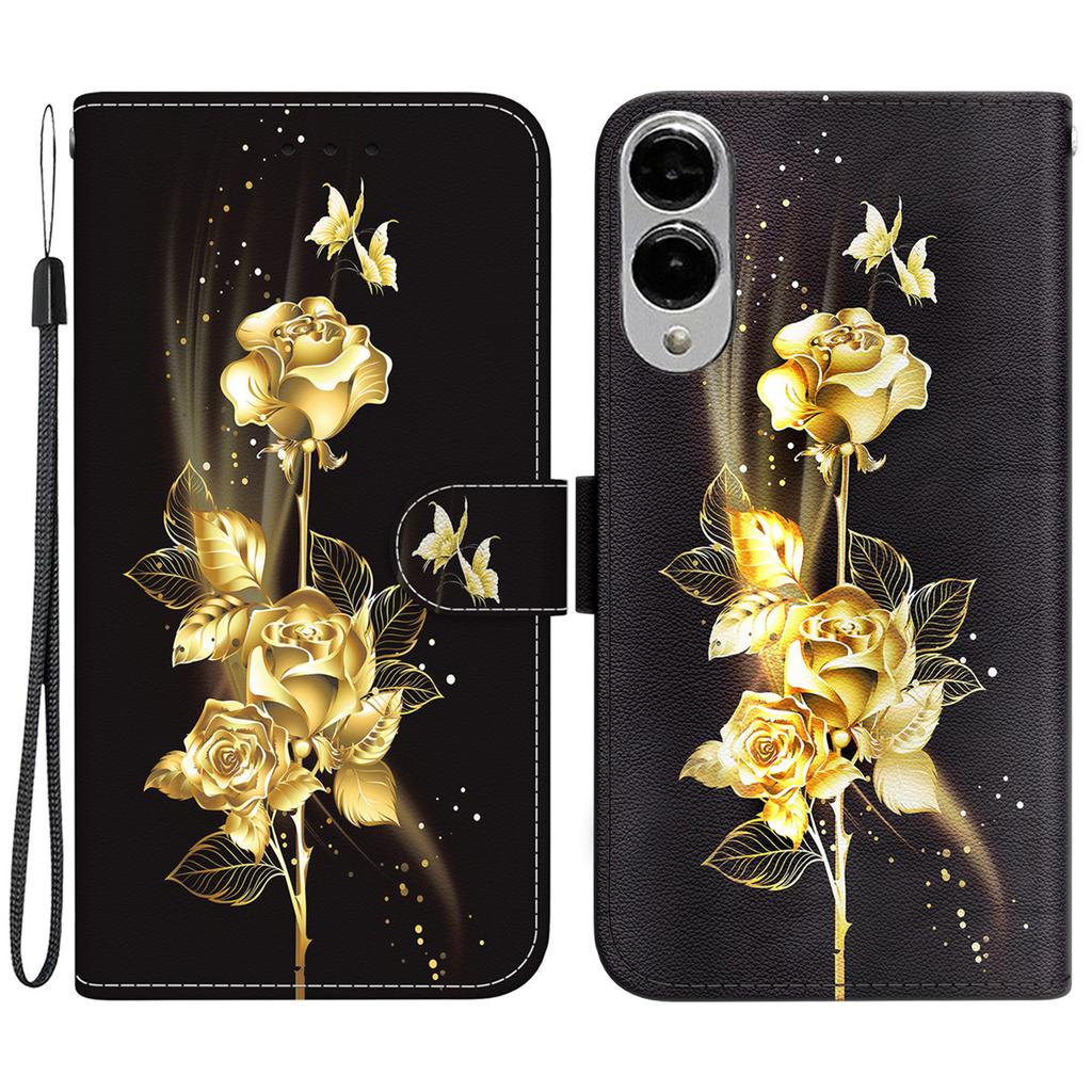 For Samsung Galaxy S25 Edge Wallet Phone Case Anti-Drop Leather Flip Cover Pattern Printing