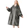 Winter Fleece-Lined Hooded Blanket Sweatshirt Plus Size Loose Loungewear Women
