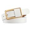 Metal Buckle Genuine Leather Belt Solid Color Women Waistband Adjustable Thin Waist Belt  Students