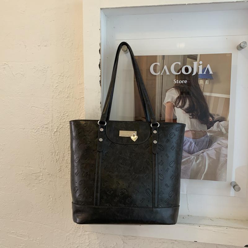 Embossed tote bag women's large capacity 2025 new autumn and winter versatile casual shoulder bag multi-functional backpack backpack