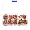 200PCS Copper Gasket and Washer Kit Red Copper Oil Sealing Flat Washers Leak-Proof Seals for Plumbing Automotive Pipe Repair