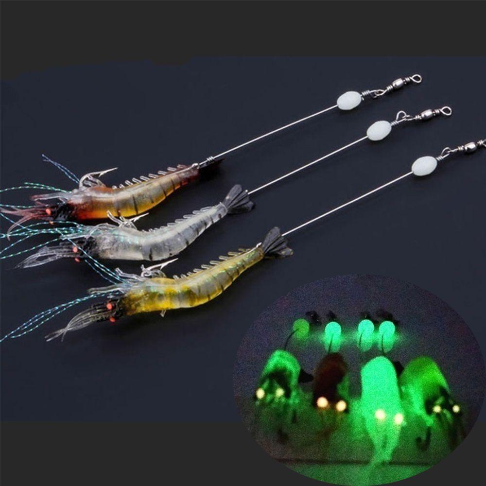Portable Biomimetic Soft Hook Worm Silicone Sea Fishing Prawn Lure Shrimp Fake Bait