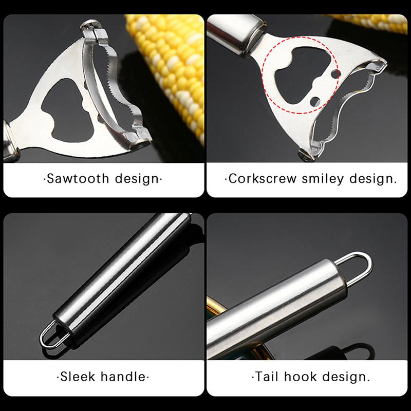 Кукурузомолотка из нержавеющей стали, очиститель, кукурузный строгальный станок, очиститель початков, очиститель, зернорезка, кухонные принадлежности, гаджет