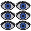 6pcs Iron On Patches DIY Bright Color Big Eye Pattern Clothes Dress Hat Jean Sewing Shirt Jacket