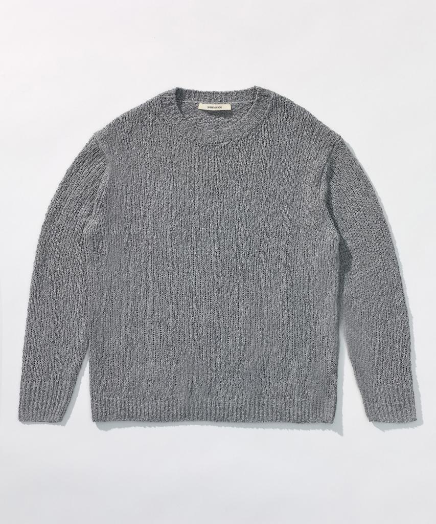 SHINE ON YOU Cotton Blend Loose Knit_ Soft Melange Gray