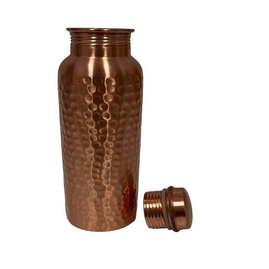 970 Ml Copper Water Bottle with Hammered Finish