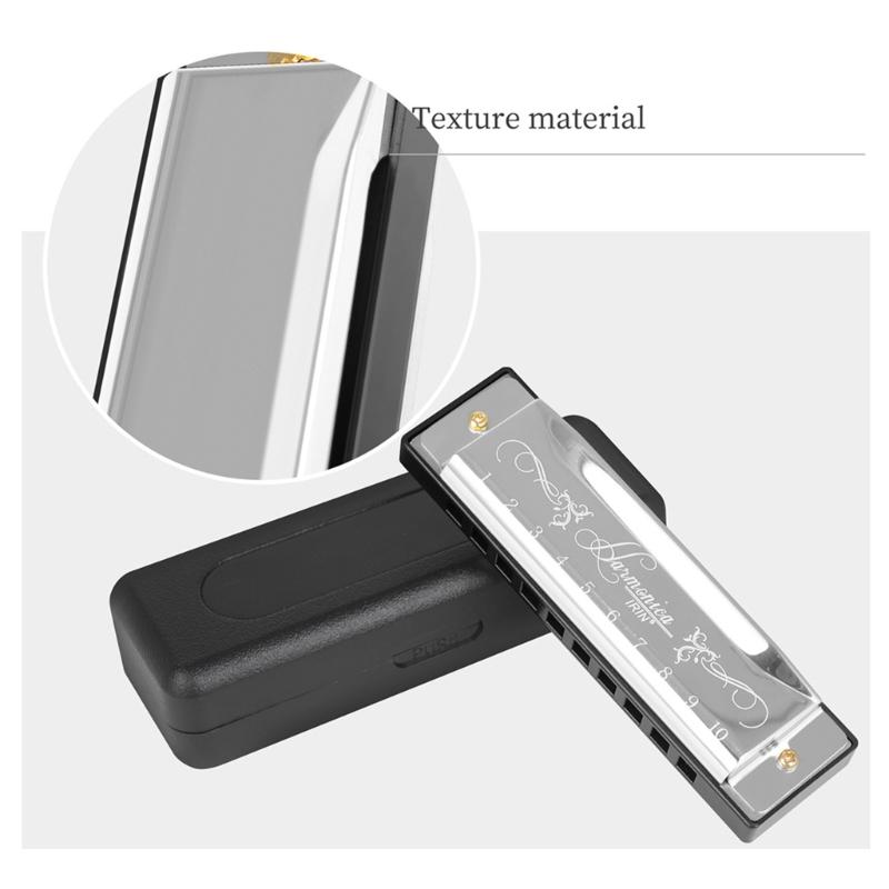 10 Holes 20 Tones Harmonica Blues Harps Diatonic Mouth Organ Harmonica Woodwind Instrument Gifts for Kids and Beginner