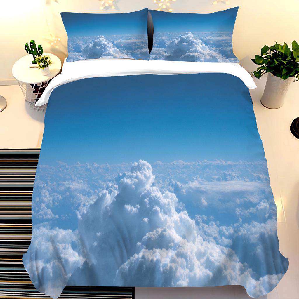 Небо белые облака пейзаж Пододеяльник Детский Постельный комплект Декор Удобные Комплекты Дышащее Постельное белье для Подростка