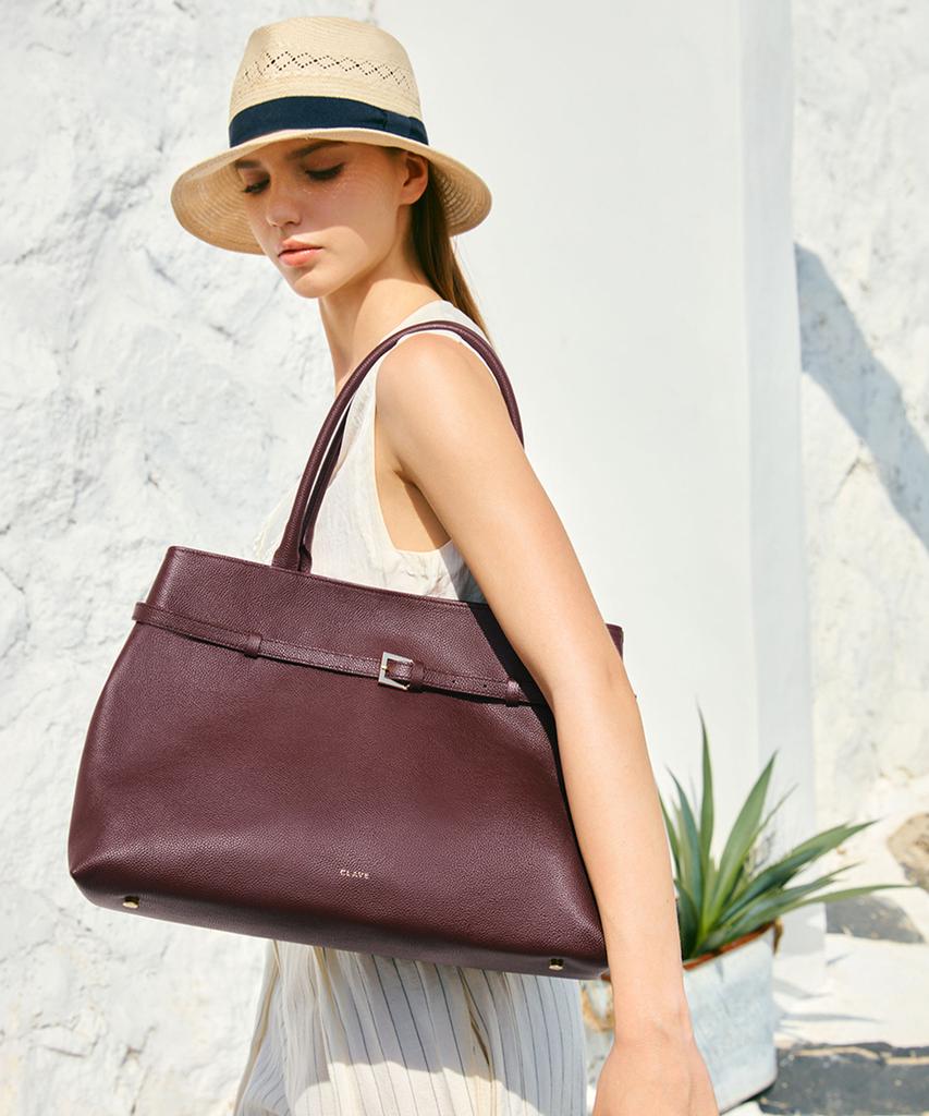 Clair Burgundy Tote Bag