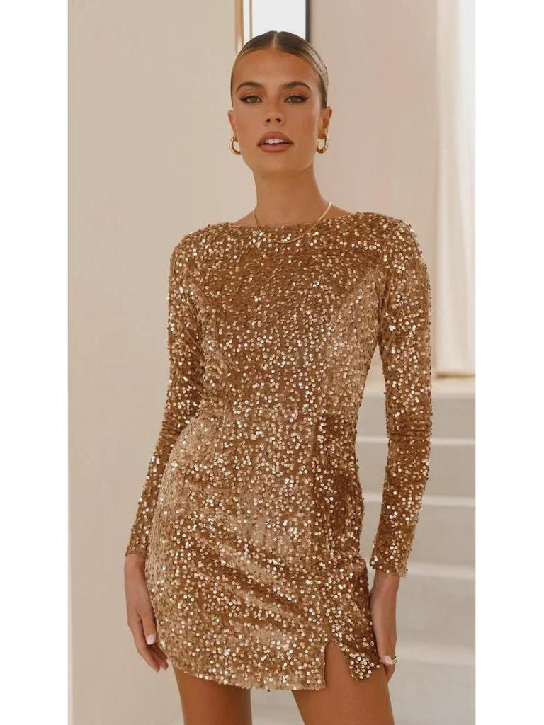 Вечернее платье с открытыми плечами и пайетками – элегантный европейский, американский и юго-восточно-азиатский стиль (4 цвета)