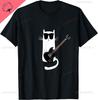 Cat Playing Guitar Rock Star Rock and Roll for Men Women  T-Shirt Print Original Design Gifts T Shirts Camiseta Hombre