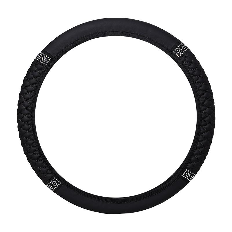 Универсальная эластичная кожаная оплетка на руль с 3D ромбовидной вышивкой