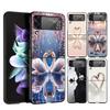 Жесткий ПК чехол для телефона Samsung Galaxy Z Flip 7 6 5 4 Черная крышка для Galaxy Z Flip 3 Складные Fundas Элегантный дизайн Белого лебедя