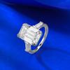 Simulation Emerald Cut 9 * 13Mm Rectangular Ring Ring