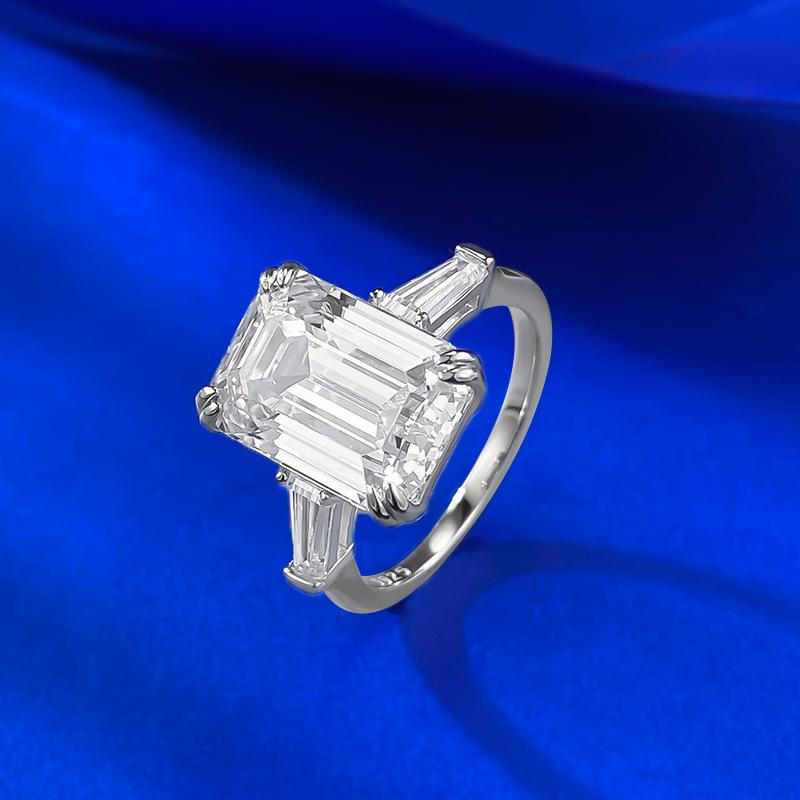 Simulation Emerald Cut 9 * 13Mm Rectangular Ring Ring