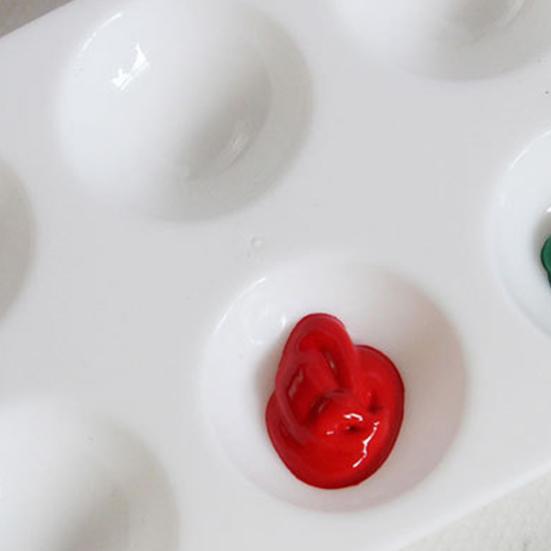 10Pcs White Plastic Paint Tray Palettes 6 Holes Thickened Art Classes DIY Crafts Watercolor Palette Color Mixing Art Painting Tray