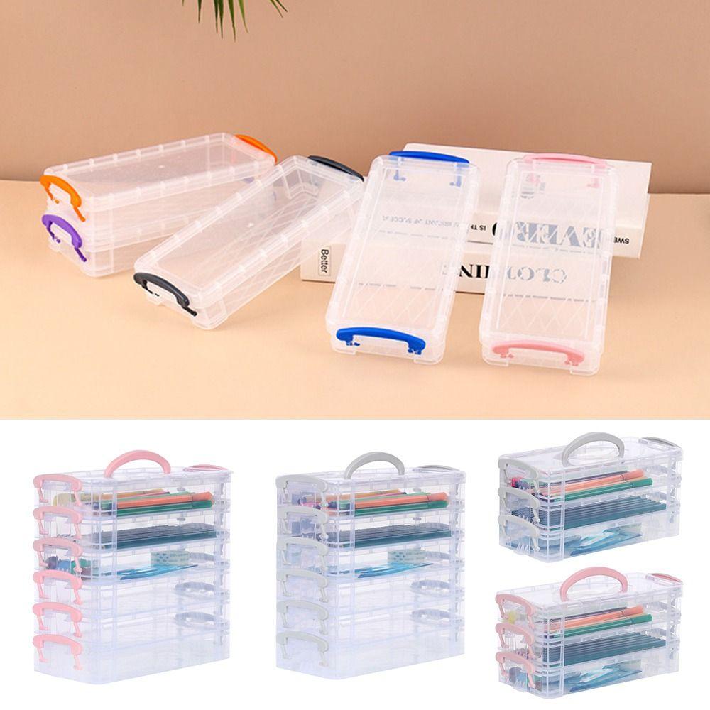 Color Paintbrush Box Watercolor Stationery Storage Box Portable Watercolor Storage Change Key