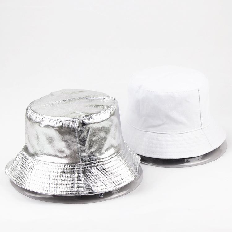 Двусторонняя шляпа Punk Basin Hat - модная складная кепка Fisherman с блестящей золотисто-серебристой отделкой, регулируемый ремешок для взрослых унисекс