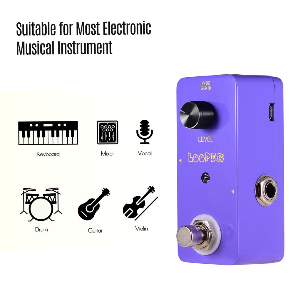 Мини-педаль эффектов Looper, гитарные петлители, педаль Bass Loop, неограниченное количество наложений, время цикла 5 минут