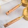 8Pcs Set Stainless Steel Measuring Cups Spoons with Wooden Handle Multifunctional Portable Measuring Tools Kitchen Accessories