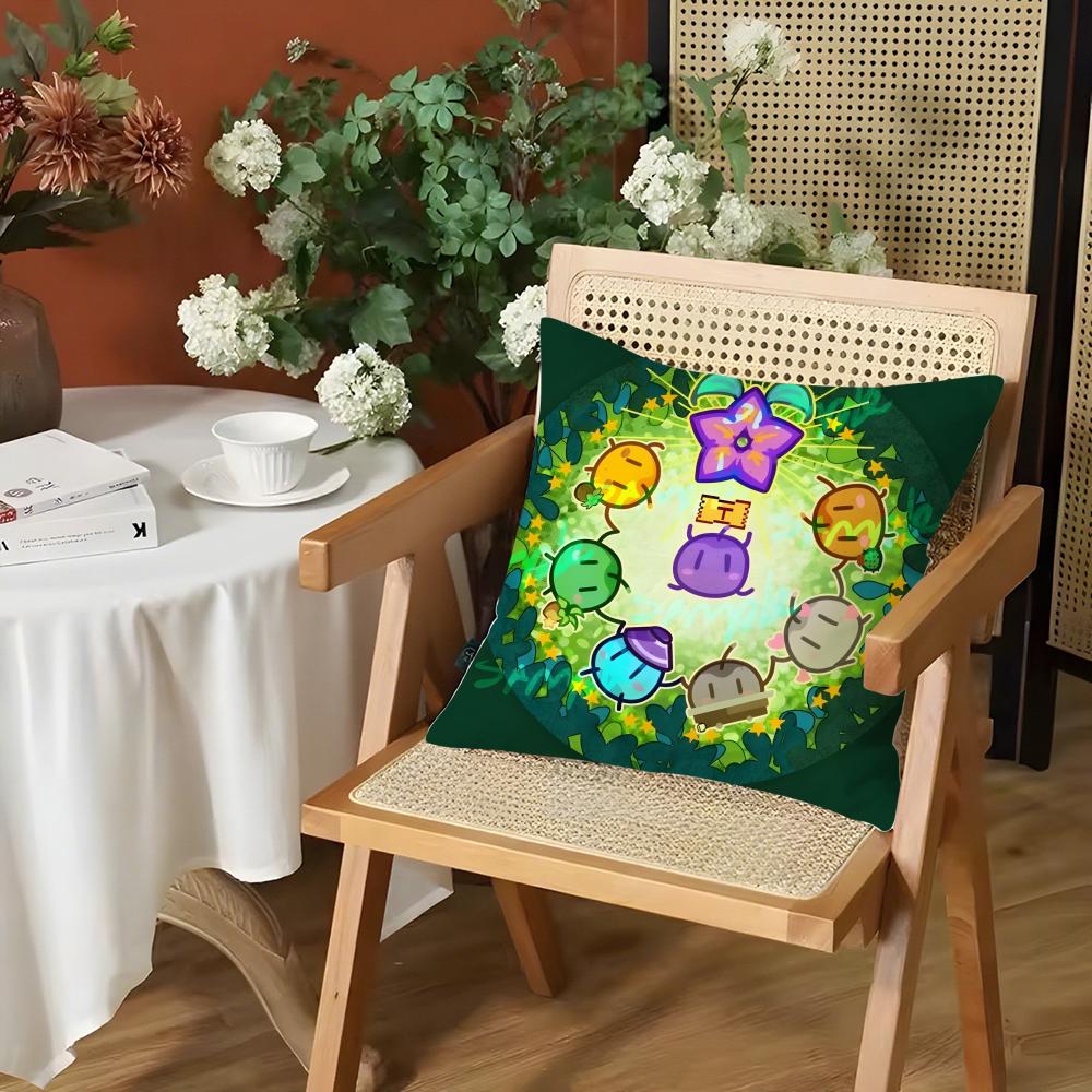 Game SStardew Valley Cushion Cover Silky Short Plush Invisible Zipper Dustproof Sofa Pillow Case for Home Decor