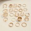 22 шт./компл. женское кольцо с полым набором из искусственного жемчуга в форме сердца-бабочки полированное