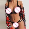 Women Sexy Lingerie Corset Solid Mesh Underwire Sleepwear Underwear Set