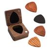 Wooden Guitar Pick Box Guitar Picks Portable Guitar Plectrum Holder Pick Organizer Case for Musicians Travel Daily Storage