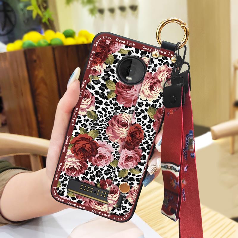 Ring Phone Holder Phone Case For MOTO Z4 Play For Mom Elderly lady Lanyard Anti-knock Anti-dust Soft case Dirt-resistant