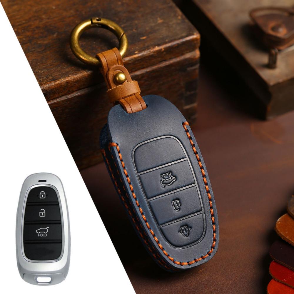 Genuine Leather Key Case for Hyundai STARIA SONATA Car Keys Premium Protection Cover with Clip