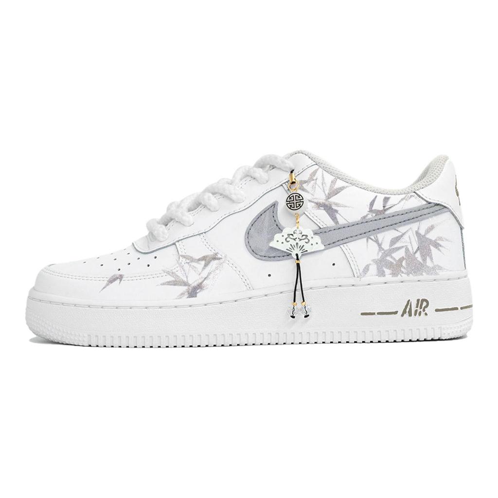 Nike Кроссовки Air Force 1 Устойчивость к ударам Низкие Скейтбордические Унисекс Белый Серый CW2288-111(Team113-S-BOX)