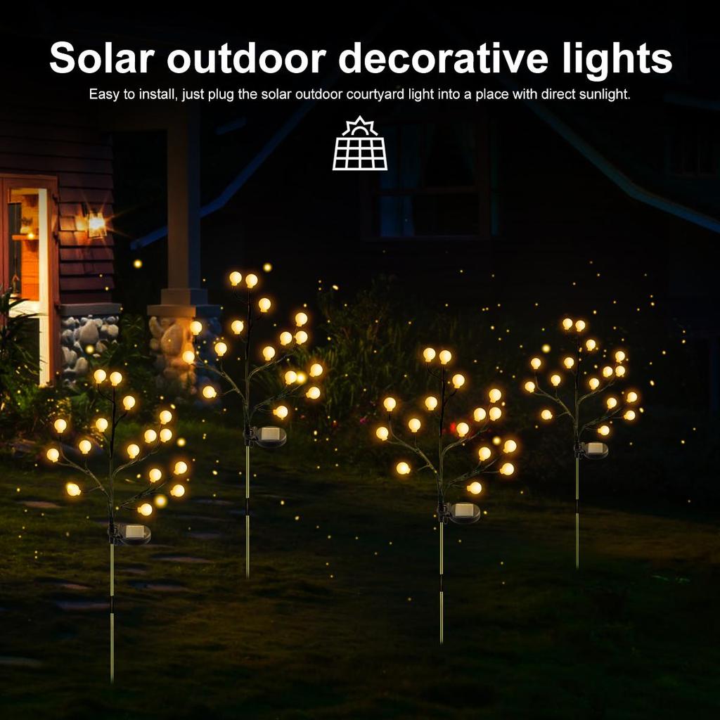 Форма ветки дерева Солнечные садовые декоративные фонари Наружные водонепроницаемые заземляющие фонари Ландшафтные фонари