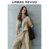 UR Women's Retro Casual Lapel Zip-Up Jacket