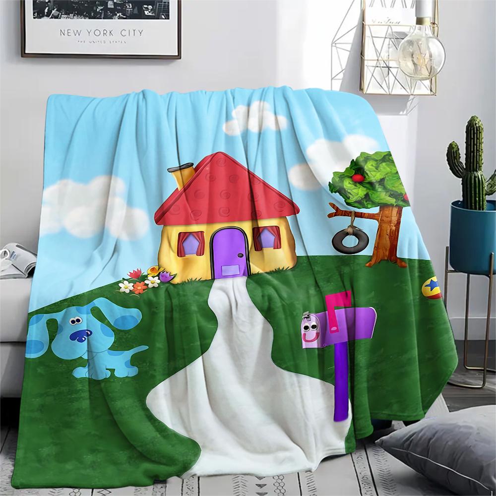 1PC Blue's Clues Print Flannel Blanket, High quality All Seasons, Home Decor, Warmth and Comfort, Perfect for Christmas Gifts