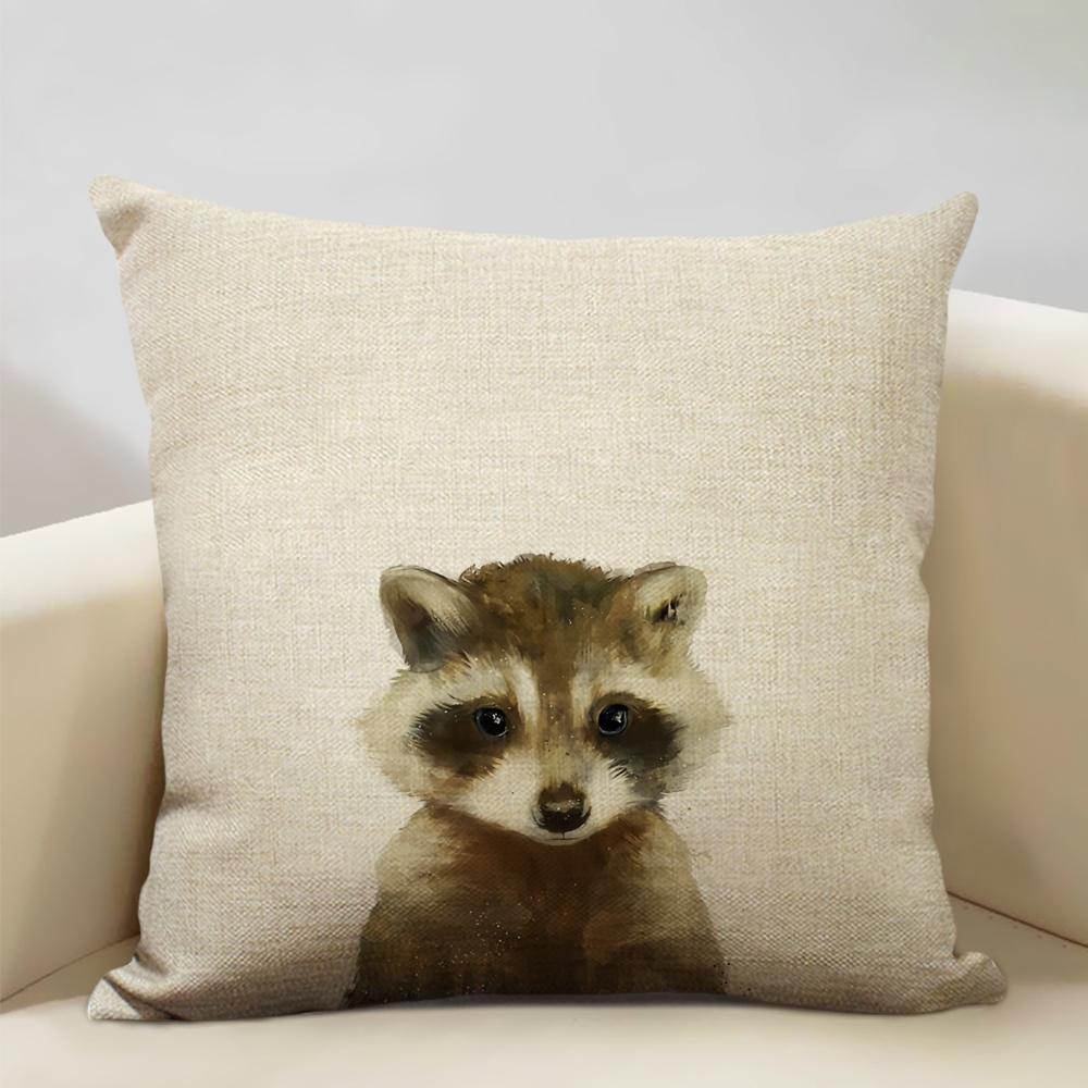 Портрет животного Медведь Лев Тигр Олень Наволочка Декор дома Льняная наволочка 45x45см Наволочка для диванной подушки Детский подарок