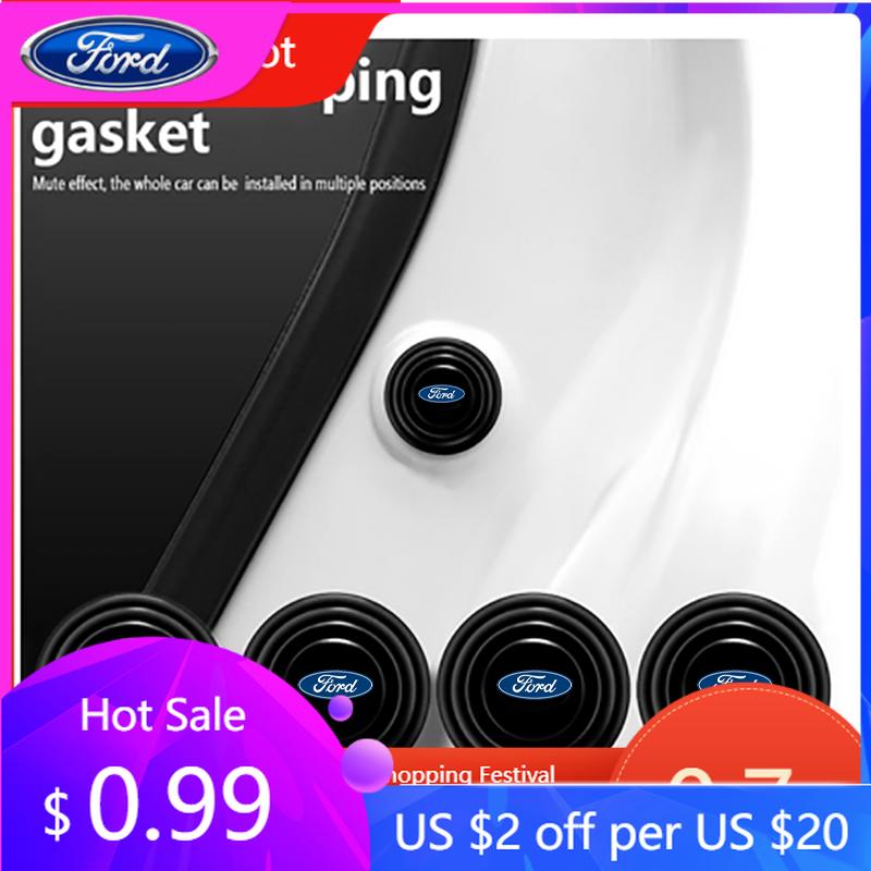 Car Sticker Hot For Ford New Car Silicone Door Shock Stickers Absorber Soundproof Buffer Pier For Ford Fiesta EcoSport ESCORT fo