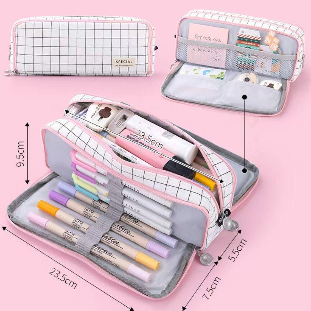 Portable Pencil Case Large Capacity Stationery Bag High Quality Pen Pouch School Office Supplies