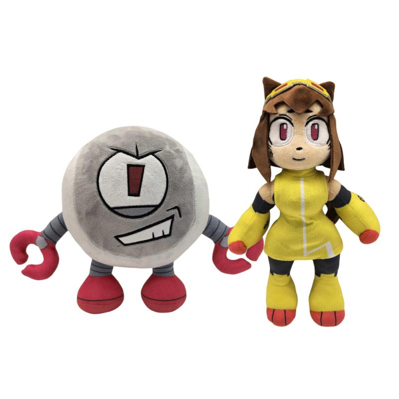 New Anime Gameoverse Plush Cute Game Completion Pink Dinosaur Grey Robot Stuffed Doll Toy Anime Merchandise Plush Toy Gifts