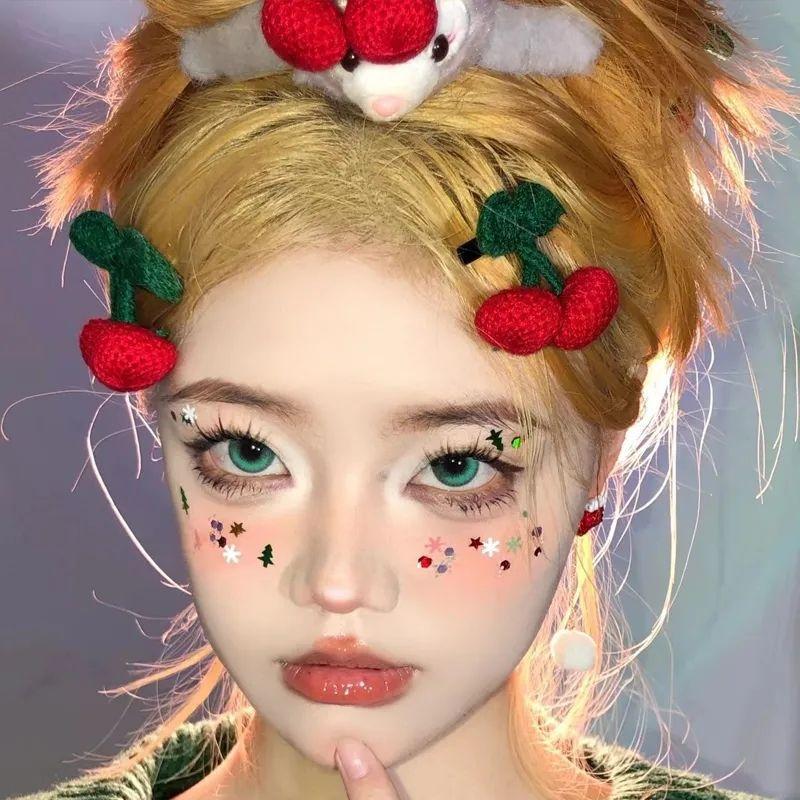 Рождественский макияж патч Рождественский нейл-арт Блестящие блестки Макияж лицо Белая снежинка Сценический орнамент Блестящий