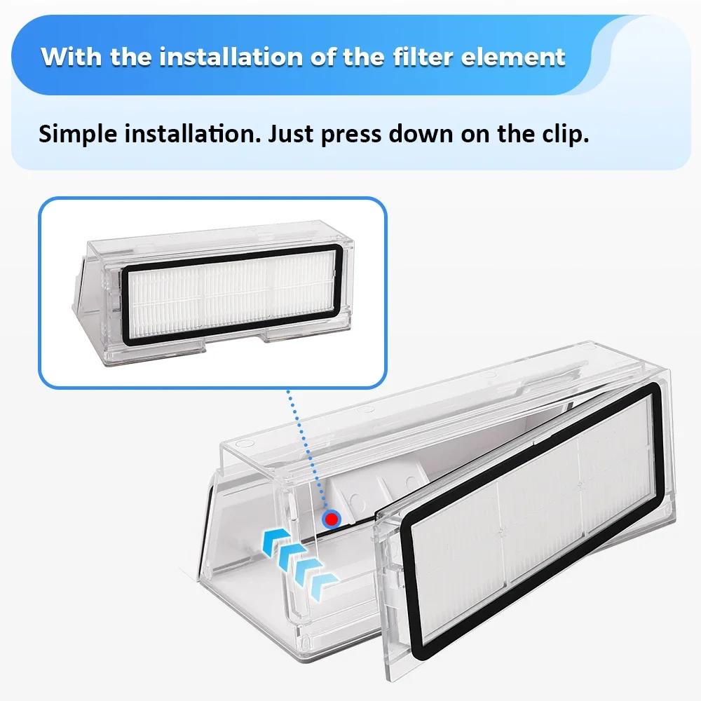Dust Box Hepa Filter Parts For Roborock S5 S6 S50 S51 S52 S55 T4 T6 Vacuum Cleaner Robot Dustbin Box with Filter Accessroies