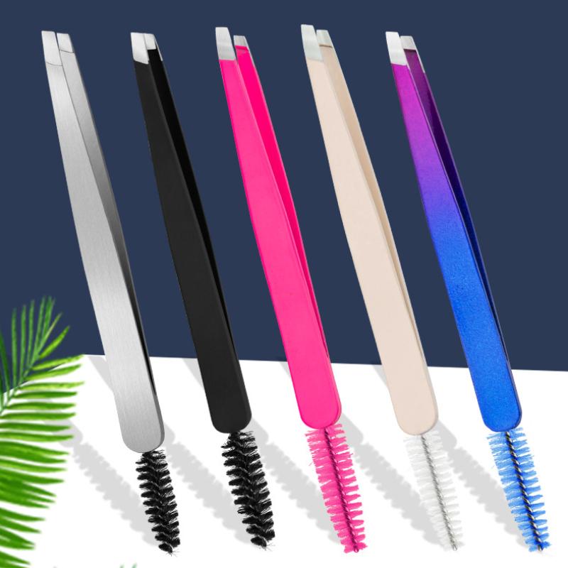 Тонкий рот из нержавеющей стали с кисточкой для бровей, триммер для бровей, носить накладные ресницы, косметический гаджет