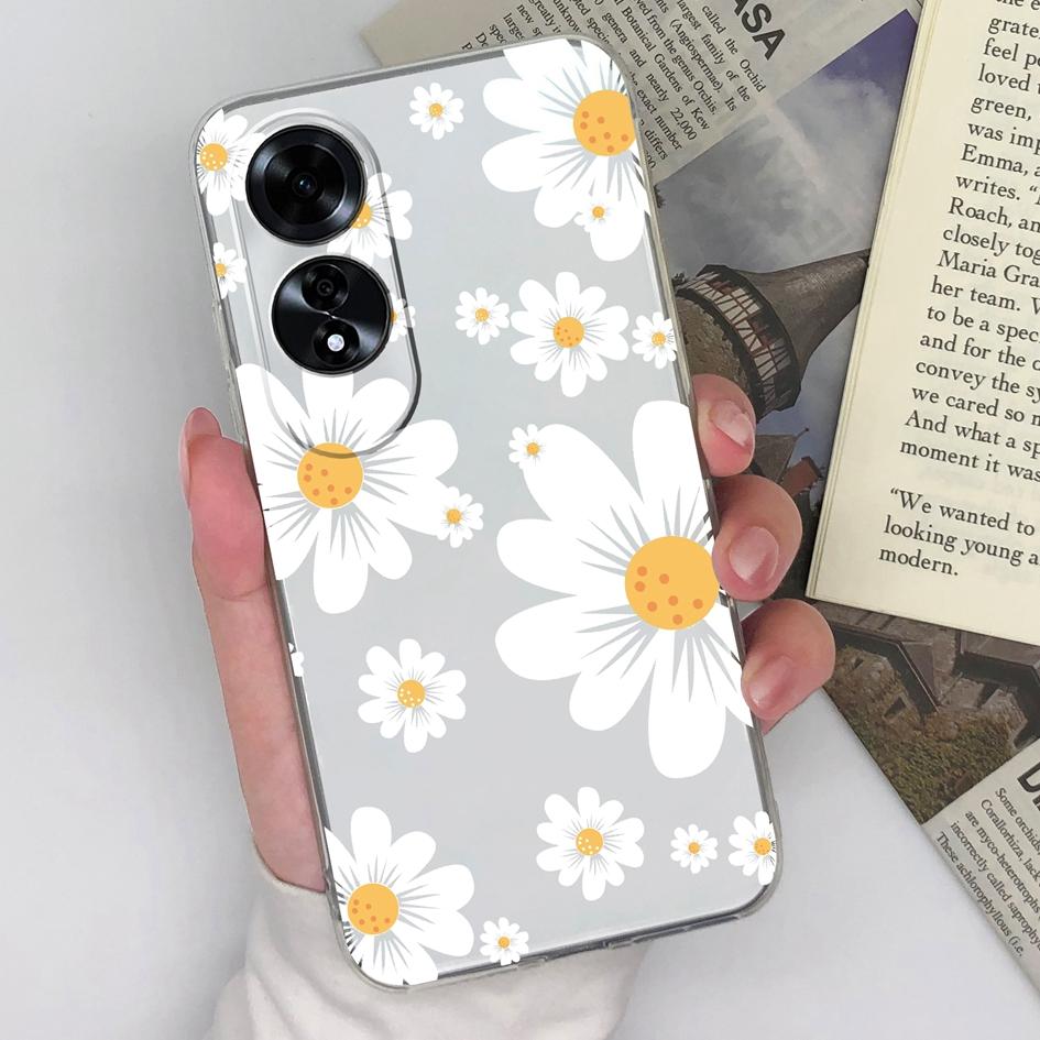 Phone Cover Cases For OPPO Realme C61 C63 Reno12 5G A60 A59 Bumper Pretty Butterfly Flower Pattern Clear Soft TPU Silicone Shockproof Housing For OPPO