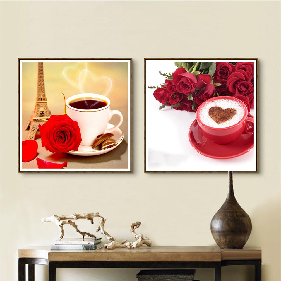 5D DIY полная круглая алмазная живопись кофе Алмазная вышивка горный хрусталь картина вышивка крестиком мозаика украшение дома подарок